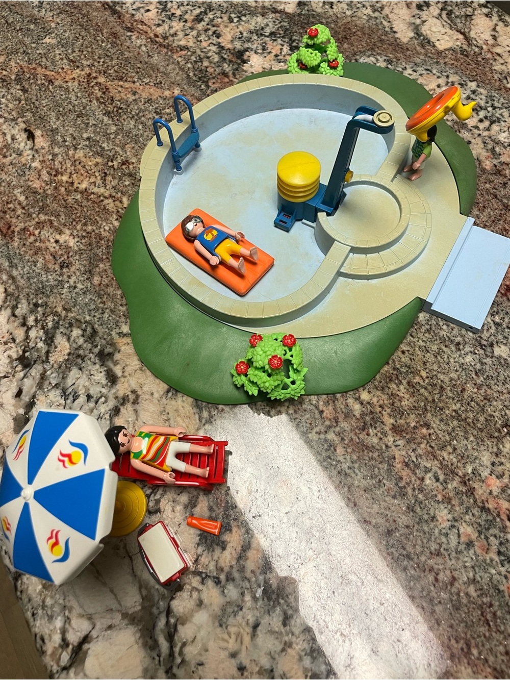 Vintage Playmobil Pool Playset with working shower